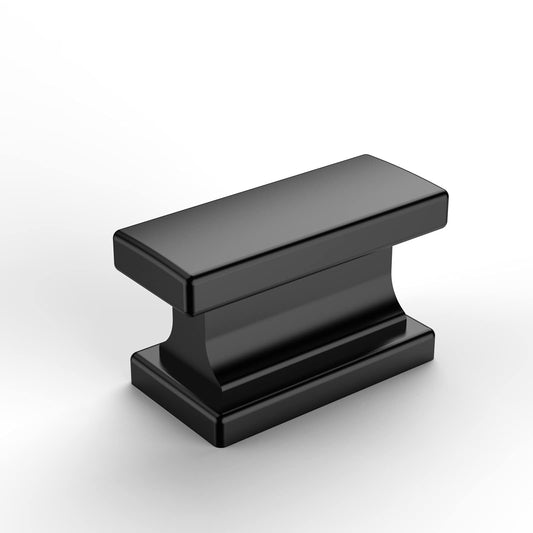 Amerdeco 20 Pack Matte Black Cabinet Knobs 1.46 Inch(37mm) Single Hole Cabinet Handles Rectangle Dresser Knobs Drawer Knobs and Pulls for Bathroom Cabinets