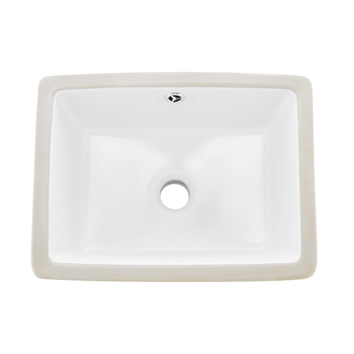 VEVOR Undermount Bathroom Sink, 15.75 x 12.01 Inch Rectangular White Ceramic Vessel Sink with Overflow Hole, Under Counter Drop in Modern Lavatory Vanity Bath Wash Bowl Basin, Rectangle Small Space