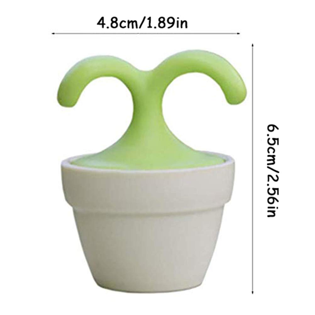 XKGD 16xi 2PCS Handheld Body Massager Mini Potted Plant Shaped Roller Ball Bead Relaxation Neck Foot Face Pot Desk Decor Massage Cooling for Neck (Green with White)