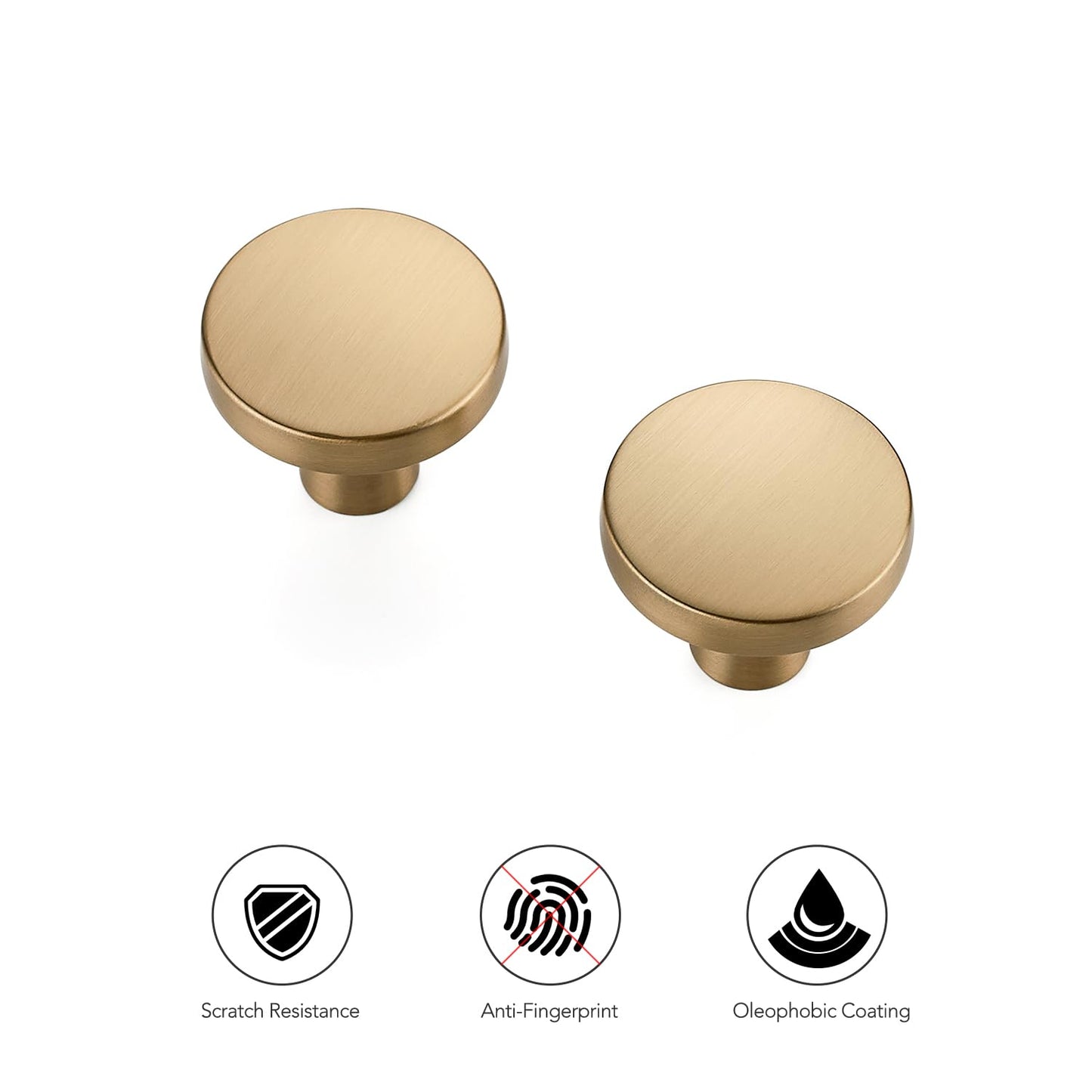 Ravinte 30 Pack Solid Single Hole Kitchen Round Cabinet Knobs Champagne Bronze Pulls Drawer Knobs Kitchen Cabinet Hardware Handles