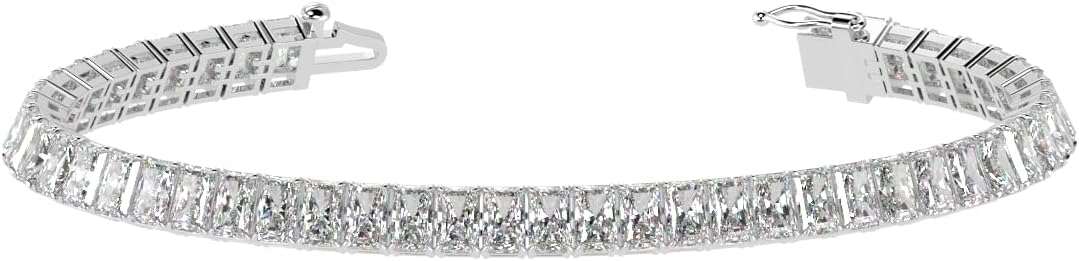 Houston Diamond District 2 to 28 Carat Lab Grown Diamond Classic Tennis Bracelet, 4-Prong Setting for Women (E-F Color, VS2-SI1 Clarity)