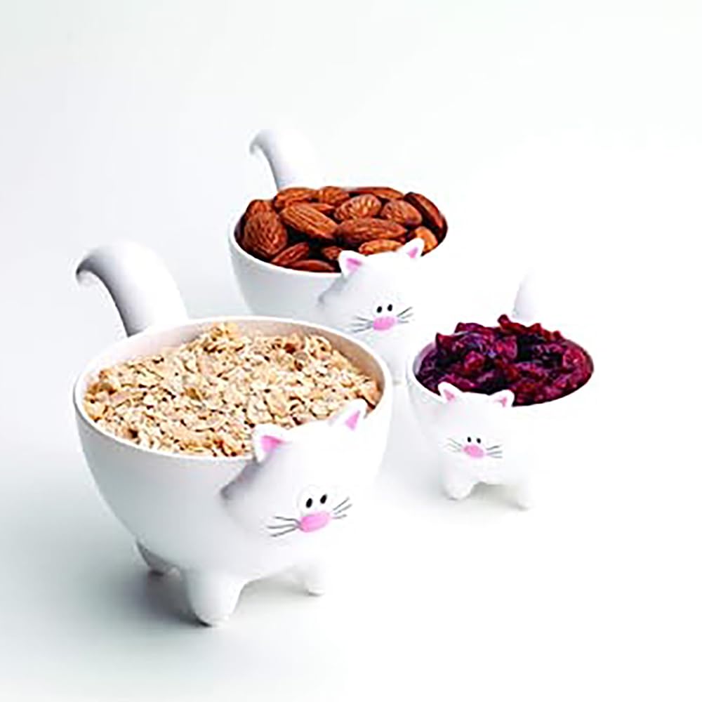 Joie Meow Cat Stackable Kitchen Measuring Cups Set, Colors May Vary