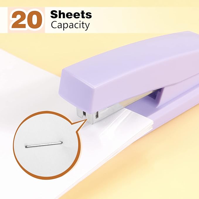 Tamaki Stapler, Office Stapler, Small Staplers for Desk, Purple