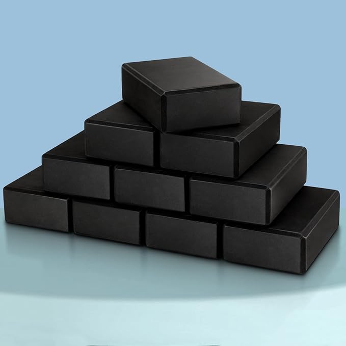 10 Pcs Foam EVA Yoga Blocks Lightweight Non Slip Supportive Yoga Bricks for Pilates Stretching and Meditation, Women Men Yogi Beginners