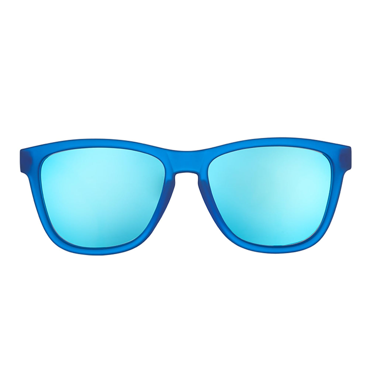 goodr Falkor's Fever Dream Polarized Sunglasses for Men & Women, Medium Sized (OG), Dark Blue Translucent Frame with Light Blue Mirrored Reflective Lenses, UV400 Protection, No Slip, No Bounce