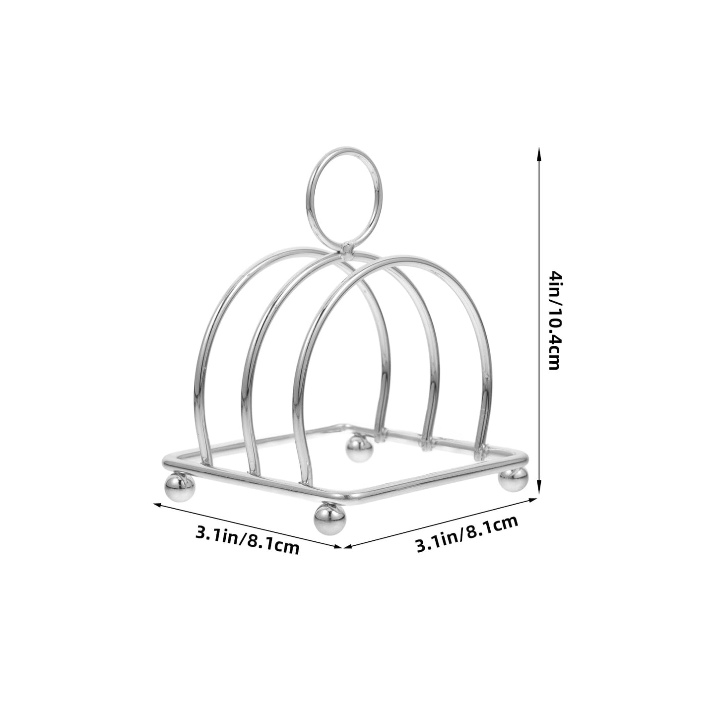 HEMOTON 3 Slice Stainless Steel Bread Toast Rack Air Fryer Toast Serving Holder Burger Toast Storage Stand Toast Holder Stand Table Serving