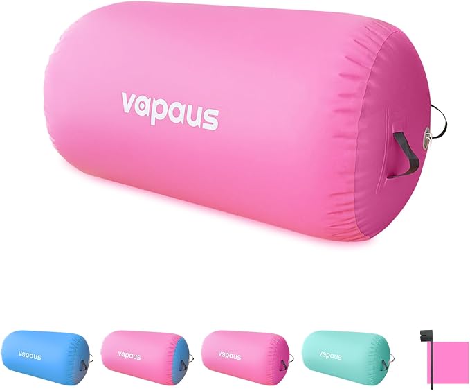 Vapaus Gymnastics Air Barrel Inflatable Tumbling Roller Mat Back Handspring Trainer Air Tumbler Octagon Barrel Gymnastics Equipment for Tumble Track Cheerleading Yoga Training Durable AntiSlip Double Seal Without Pump