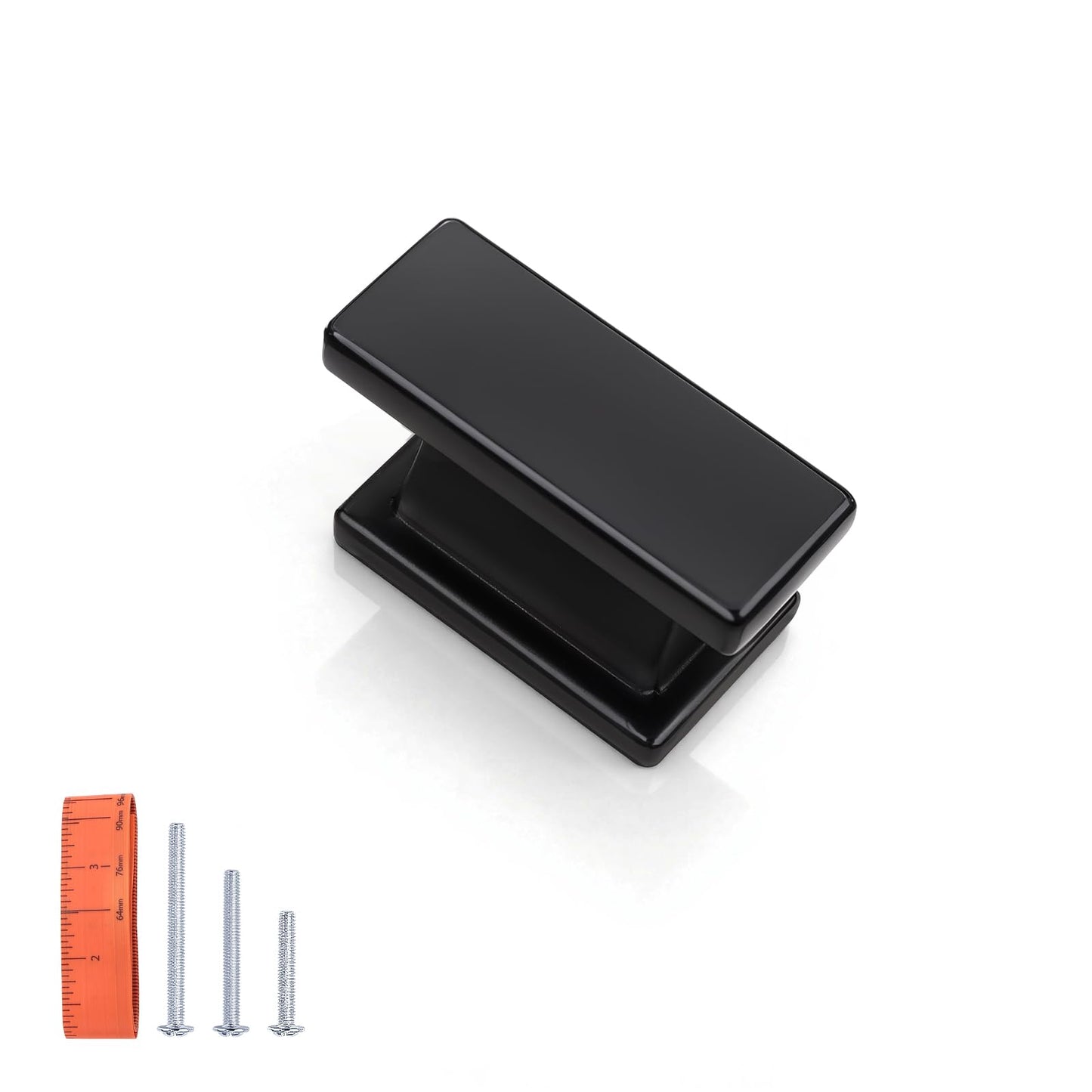KNOBWELL 10 Pack Matte Black Solid Cabinet Knobs Overall Length 1-1/2 Inch Single Hole Kitchen Cabinet Hardware for Cupboard Drawer Dresser Knobs
