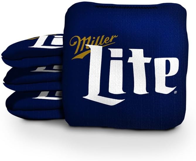 Slick Woody's Official Brand Beer + American Flag Cornhole Bags – Resin-Filled Tournament Performance with Dual Sided Professional Use Fabric- Set of 8