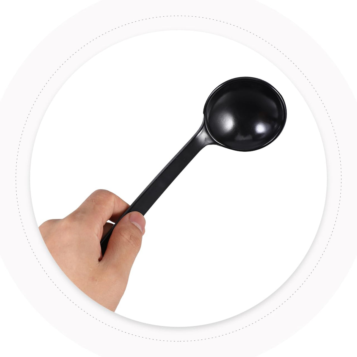 Hemoton 5 Pieces Ramen Spoons, Melamine Asian Soup Spoons, Large Chinese Japanese Ramen Ladle for Udon Noodle Pho Hot Pot, Long Handle, Dishwasher Safe, Black