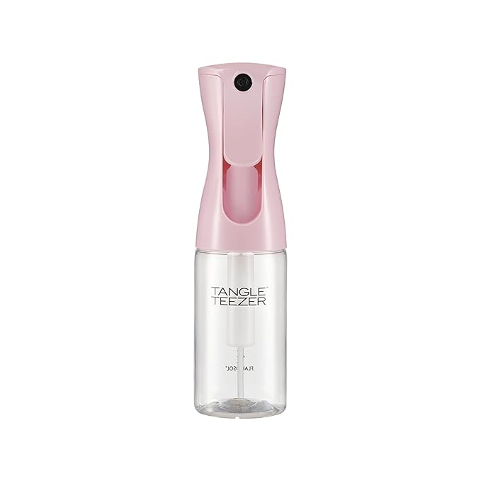 TANGLE TEEZER Travel-Size Fine Mist Continuous Spray Bottle, Reusable and Refillable, for Hair Detangling and Styling, 6.1 oz, Millennial Pink