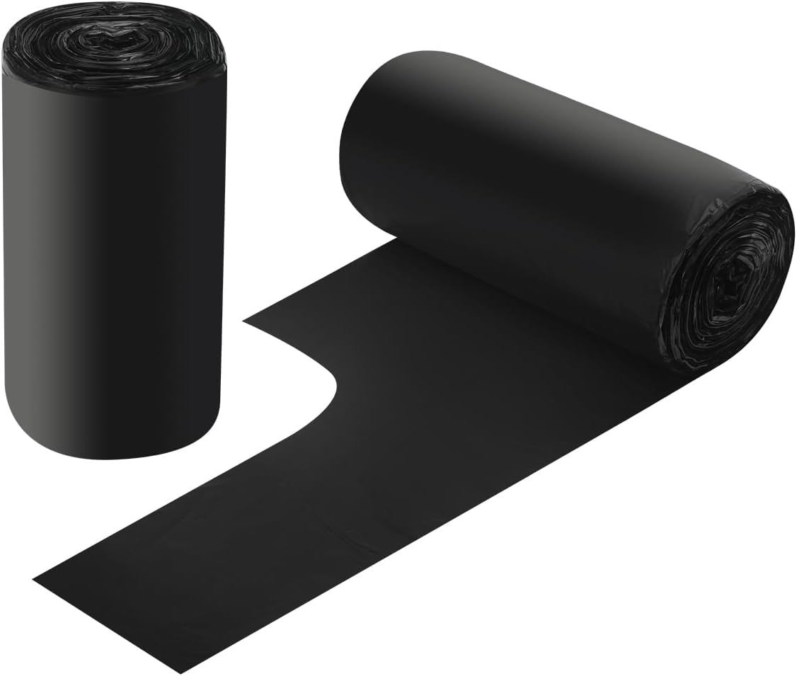 2-4 Gallon Portable Trash Bags,60 Counts Thicken portable Small Garbage Bags for Office, Kitchen,Bedroom Trash Can,Strong Trash Bagsï¼Blackï¼