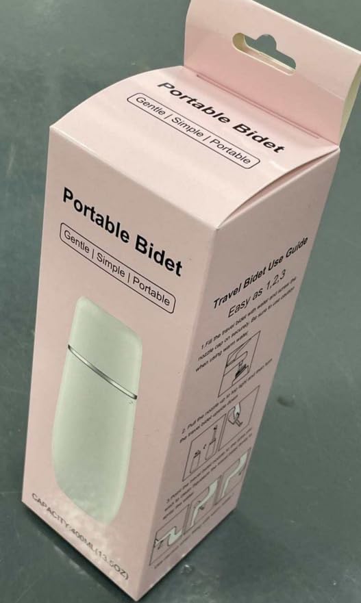 Portable Bidet for Travel Friendly Handheld Personal Peri Bottle 400ml Convenient Leakproof Design Personal Hygiene Cleaning (White, 400ml)