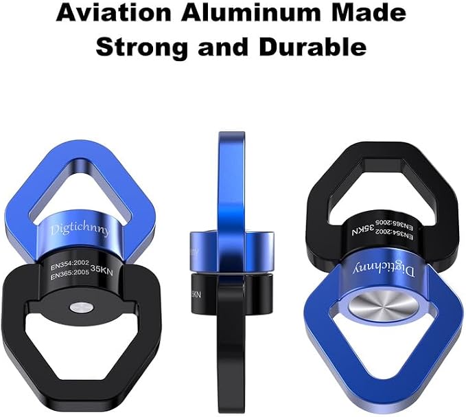 Swing Swivel Heavy Duty,35KN Aluminium Alloy, Swing Spinner for Tree Swing, Aerial Dance, Children’s Swing, Hanging Hammock Outdoor Indoor (Black-Blue)