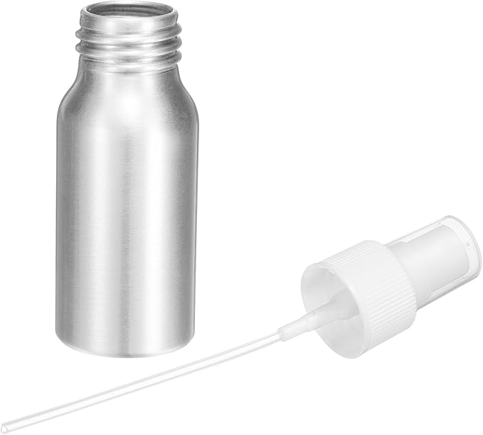 HARFINGTON Aluminum Fine Mist Spray Bottles 30ml/1oz Metal Small Liquid Alcohol Refillable Travel Container with White Plastic Nozzle Cap for Perfume Skincare Cosmetic Storage Bottle