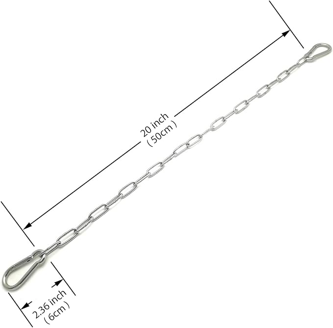 Gate Chain for Outdoor Fence - Rustproof Metal Gate Latch Chain with Hooks, Secure and Durable for Garden, Yard, and Farm Use - Easy Installation, Weather Resistant (2 Pack)