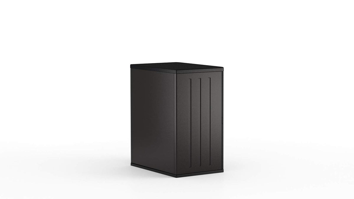 Suncast Commercial Heavy-Duty 9 Cubic Ft. Resin Storage Cabinet with Lockable Handles, Adjustable Metal-Reinforced Shelves for Garage or Workspace, Black, Made in The USA