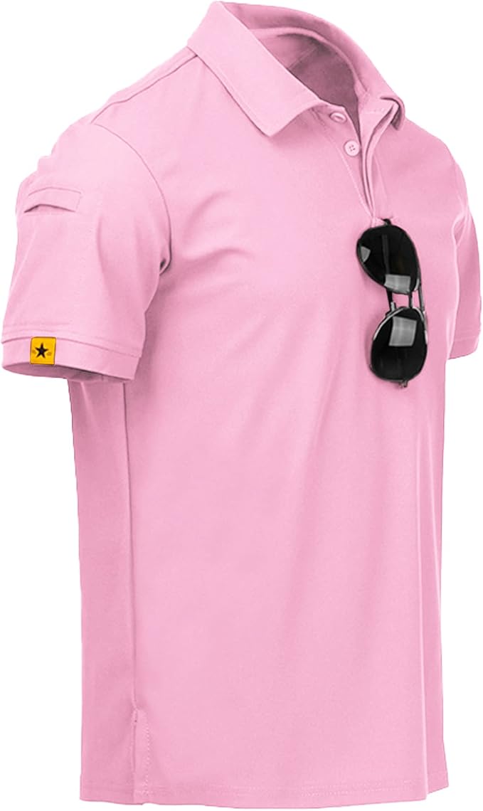ZITY Mens Polo Shirt Short Sleeve Sports Tactical T-Shirt Athletic Golf Polos Daily Casual Stylish Collared Shirts for Men