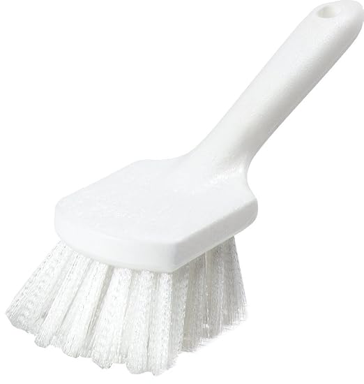 SPARTA 4054500 Polyester Utility Scrub Brush, Scrub Brush, Cleaning Brush With Hanging Hole For Kitchen, Restaurant, Home , 8 X 3 Inches, White