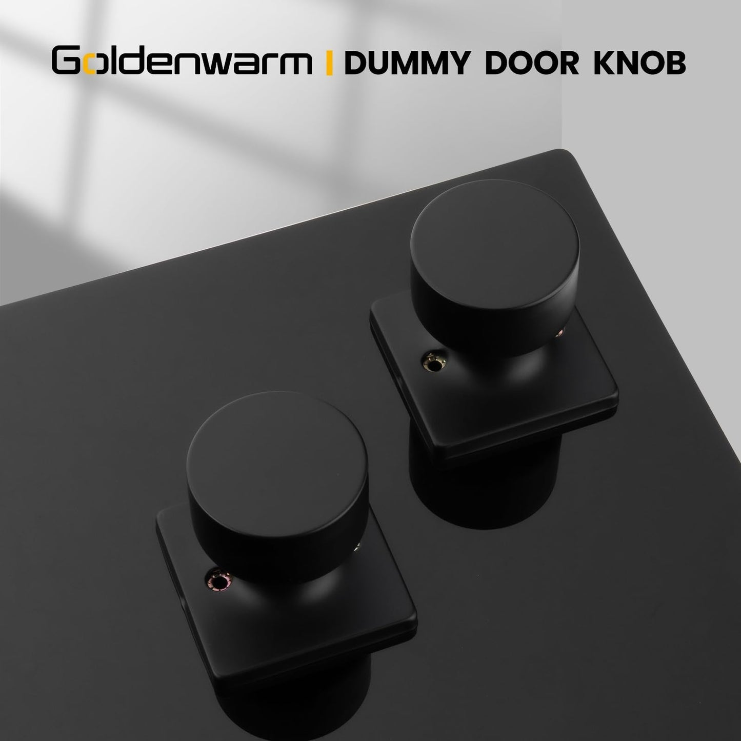 Goldenwarm Matte Black Dummy Door Knobs No-Function, Single-Side Black Door Knobs for Handle, Closet Door Knob Pull/Handle Function for Pantry/French Doors 3 Pack