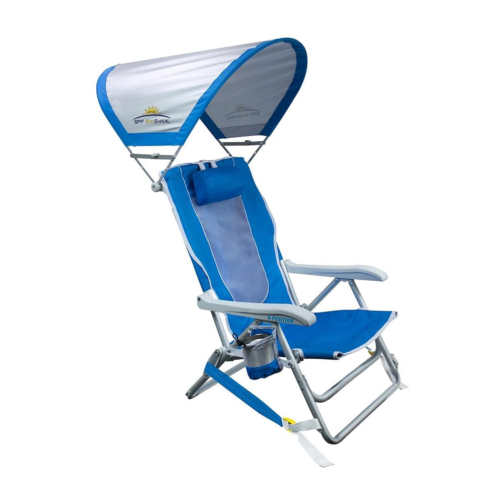 GCI Outdoor Waterside SunShade Backpack Beach Chair with Canopy Shade