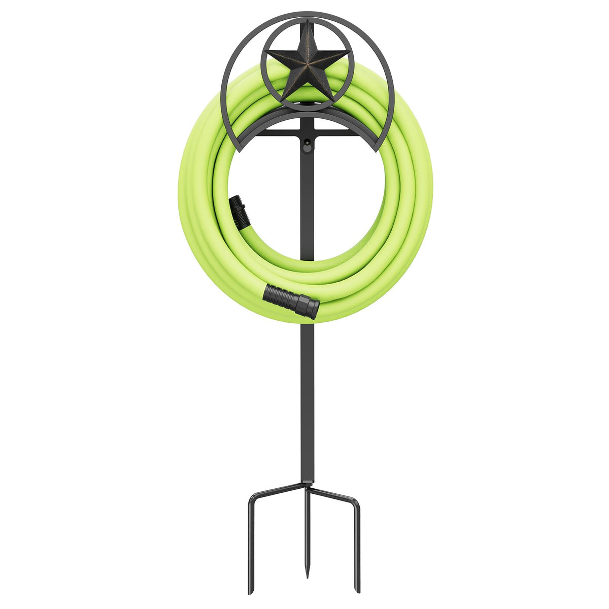 GOFORWILD Garden Hose Holder, Decorative Hose Butler Sturdy Water Hose Rack, Durable Wall Hose Hanger, Hose Reel, Holds 125-Feet of 5/8-Inch Hose, Made of Gauge Steel, 7010