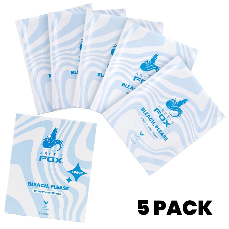 ARCTIC FOX Bleach Please, White Powder Bleach 5 Pack of Sachets (5 x 1oz) Stock up and save! Perfect for multiple use touch-ups, highlights or money pieces.