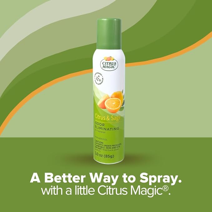 Citrus Magic Odor Eliminating Air Freshener Spray, Citrus and Sage, 3-Ounce, Pack of 3