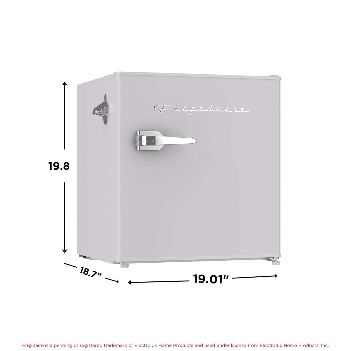 Frigidaire EFR176 Retro Compact Fridge with Chiller Mini Refrigerator with Built-in Bottle Opener for Office, Bedroom, Dorm Room or Cabin, 1.6 cu ft 16" D x 18" W x 18.5" H, Moonlight