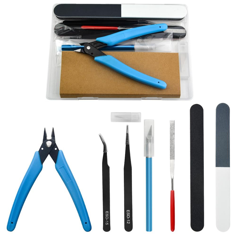 BXQINLENX Professional 8 PCS Model Tools Kit Modeler Basic Tools Craft Set Hobby Building Tools Kit for Gundam Car Model Building Repairing and Fixing(A)