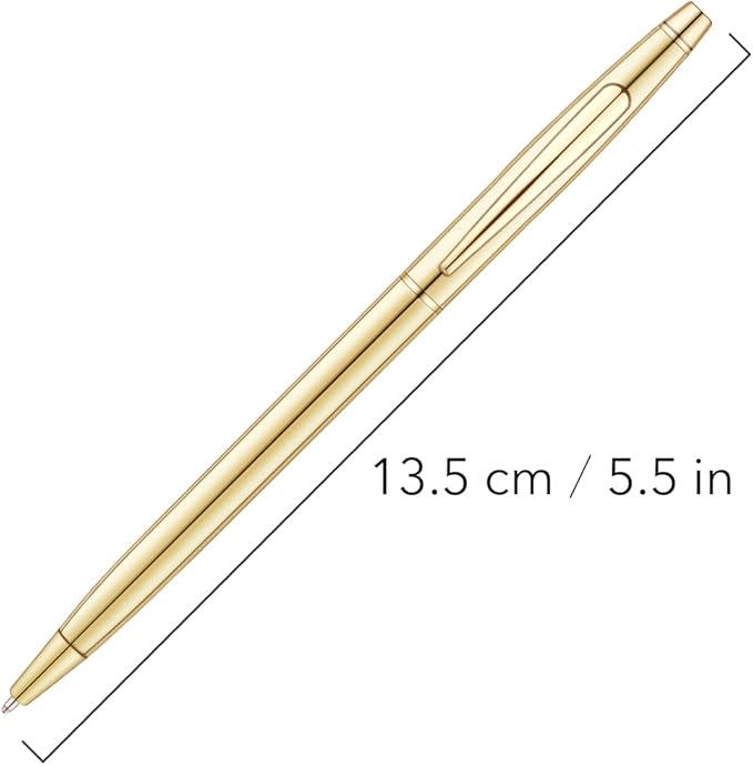Unibene 18 Pack Slim Gold Ballpoint Pens Black Ink 1 mm - Black ink, Nice Gift for Business Office Students Teachers Wedding Guest