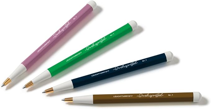 LEUCHTTURM1917 372219 No.1 Brass Aluminium Gel Pen with Black Ink Design Award-winning Spring Leaf