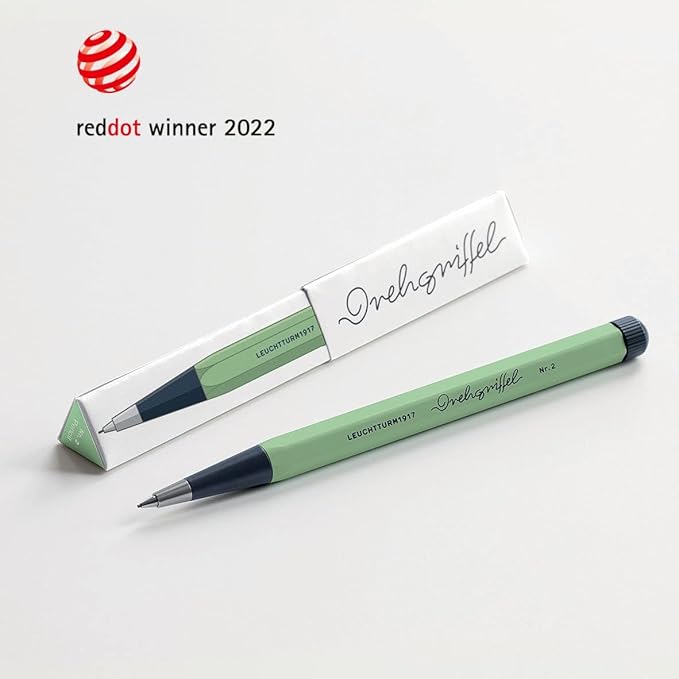 LEUCHTTURM1917 - Drehgriffel Mechanical Pencil - Refillable Writing Stylus with 0.7 mm HB Graphite Lead (Stone Blue)