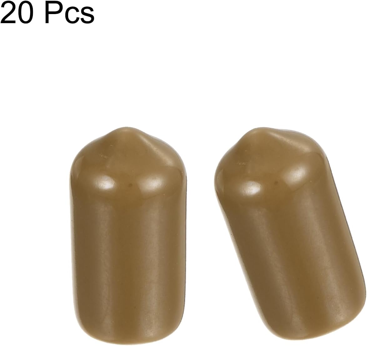 uxcell 20pcs Rubber End Caps 8.5mm ID Vinyl PVC Round Tube Bolt Cap Cover Screw Thread Protectors Light Brown