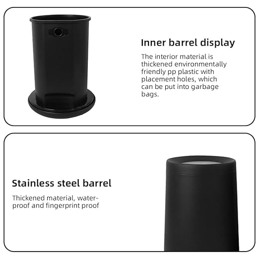 10 L/2.6 Gallon,Matte Black Bathroom Trash Can,Metal Garbage Can with Flipping Lid,for Bathroom, Living Room,Bedroom,Hotel,Office, Laundry Room (Black)
