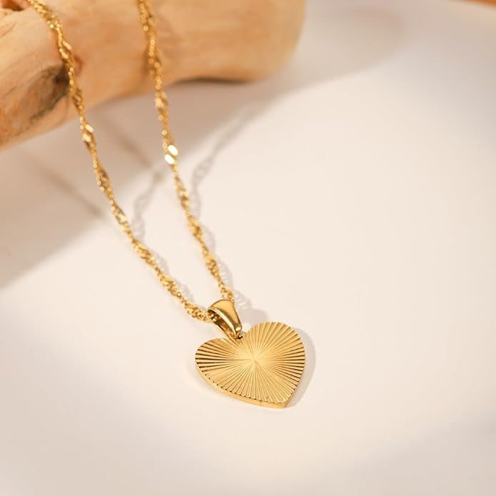IBARA Women Gold Dianty Necklace Sun Crescent Moon Star Evil Eye Lock Lovely Heart Flower Butterfly Pearl Pendant Coin Necklaces 18K Gold CZ Diamond Filled Chain Boho Beach Simple Handmade Jewelry