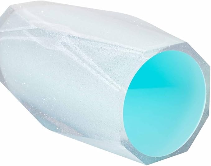 Faceted Toilet Brush, Cast Resin, Anti-Slip Pads, Sold Individually, Aqua
