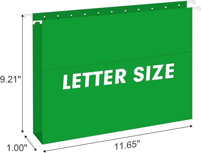 Extra Capacity Hanging File Folders, RAZCC 30 Pack Letter Size Reinforced Hanging Folders with Heavy Duty 1 Inch Expansion for Bulky Files, Filing Cabinet, Adjustable Tabs, Assorted Colors