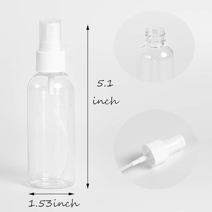 ZEJIA 40 Pack Small Spray Bottle, 2.7oz/80ml Travel Spray Bottle, Empty Fine Mist Spray Bottles, Refillable Mini Spray Bottles with Labels