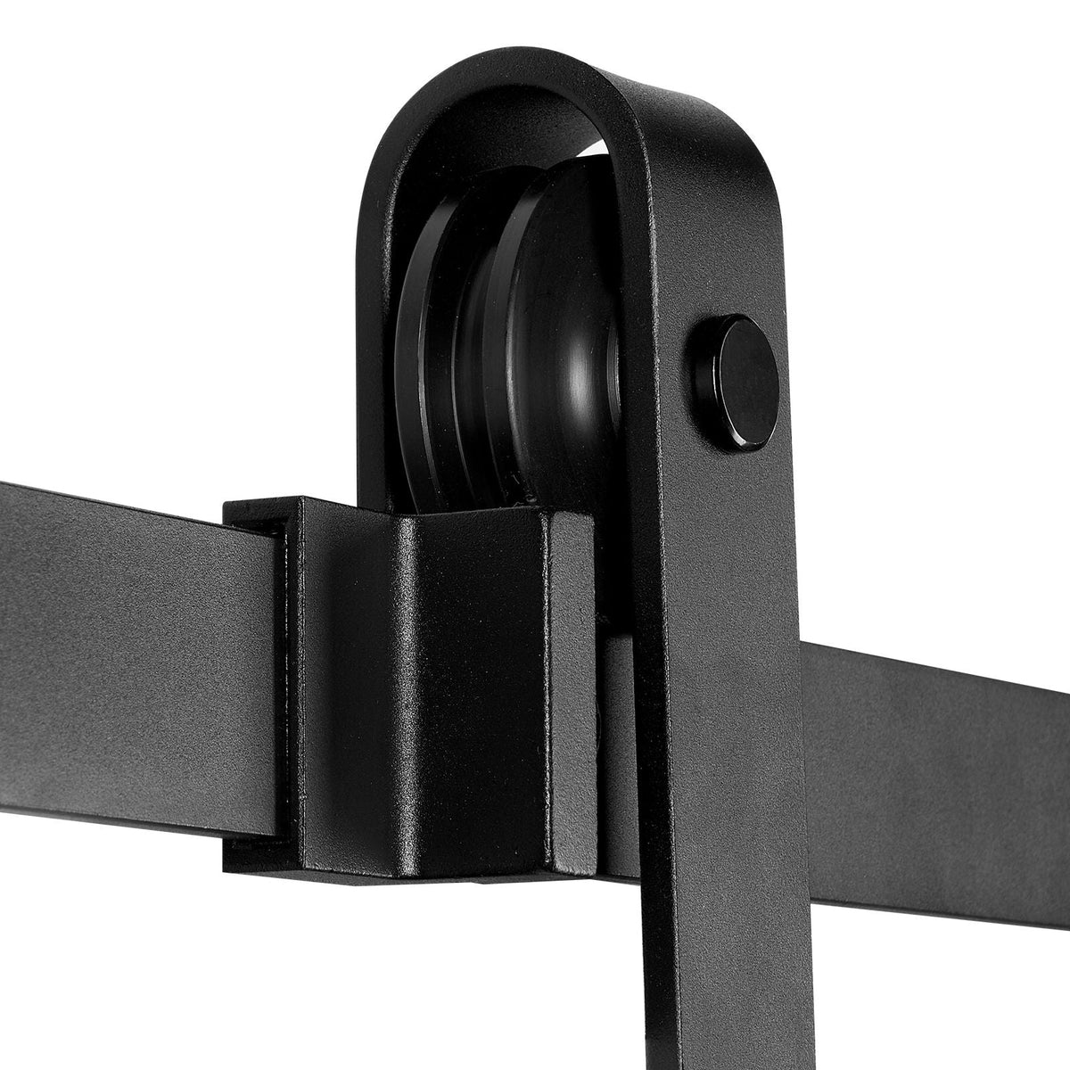 5FT Sliding Barn Door Hardware Kit, 330 LBS Weight Capacity, Compatible with 30 Inches Max Width & 1-3/8 to 1-3/4 Inches Thickness Single Sliding Barn Door, Durable Track & J-shape Roller,Black