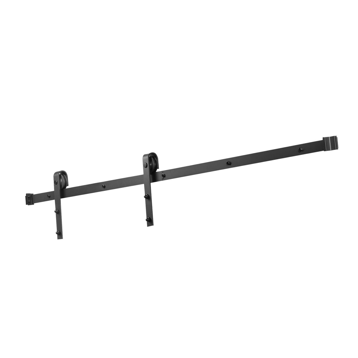 5FT Sliding Barn Door Hardware Kit, 330 LBS Weight Capacity, Compatible with 30 Inches Max Width & 1-3/8 to 1-3/4 Inches Thickness Single Sliding Barn Door, Durable Track & J-shape Roller,Black