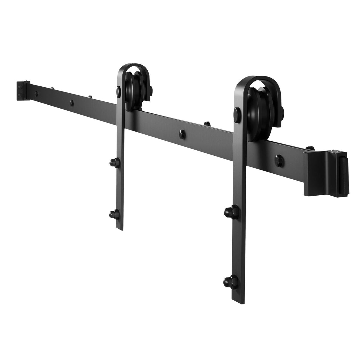 5FT Sliding Barn Door Hardware Kit, 330 LBS Weight Capacity, Compatible with 30 Inches Max Width & 1-3/8 to 1-3/4 Inches Thickness Single Sliding Barn Door, Durable Track & J-shape Roller,Black