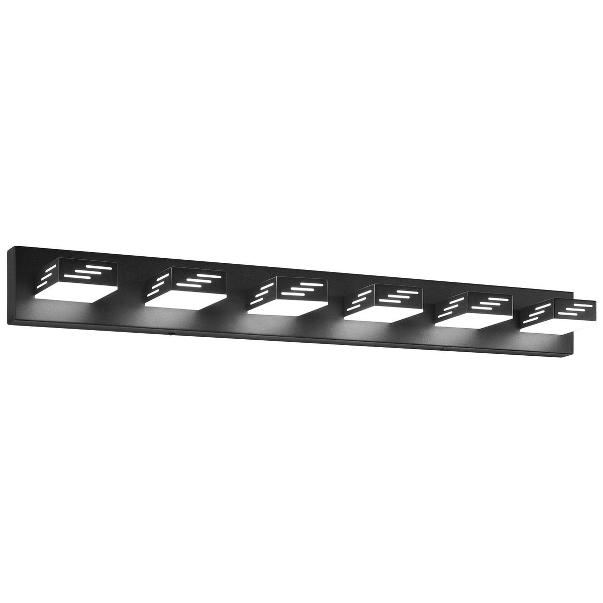 6-Light LED Modern Vanity Light Fixtures, 40.35-Inch, Black Finish Bathroom Wall Lighting Fixture Over Mirror, with IP44 Waterproof, for Bathroom, Living Room, Bedroom, Hallway, Cool White 6000K