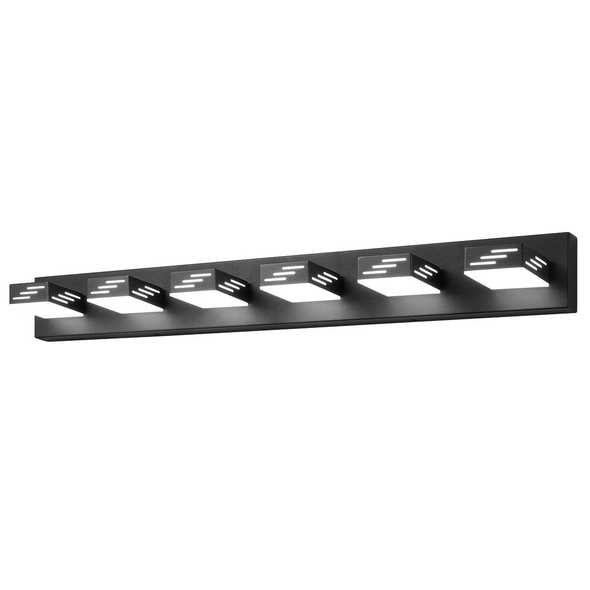 6-Light LED Modern Vanity Light Fixtures, 40.35-Inch, Black Finish Bathroom Wall Lighting Fixture Over Mirror, with IP44 Waterproof, for Bathroom, Living Room, Bedroom, Hallway, Cool White 6000K