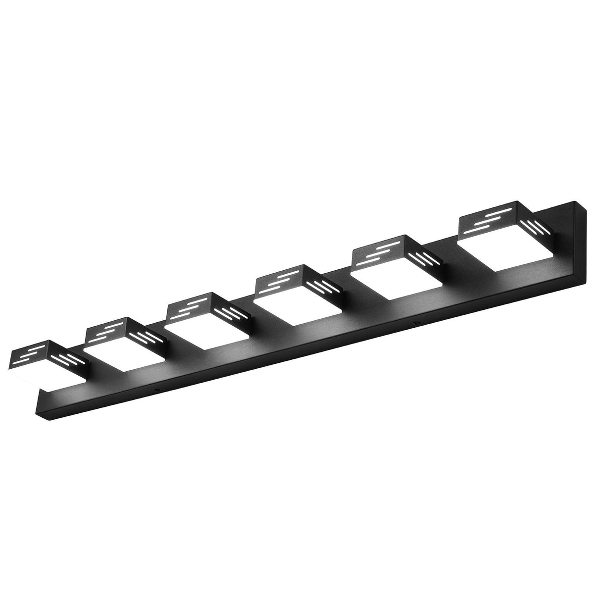 6-Light LED Modern Vanity Light Fixtures, 40.35-Inch, Black Finish Bathroom Wall Lighting Fixture Over Mirror, with IP44 Waterproof, for Bathroom, Living Room, Bedroom, Hallway, Cool White 6000K