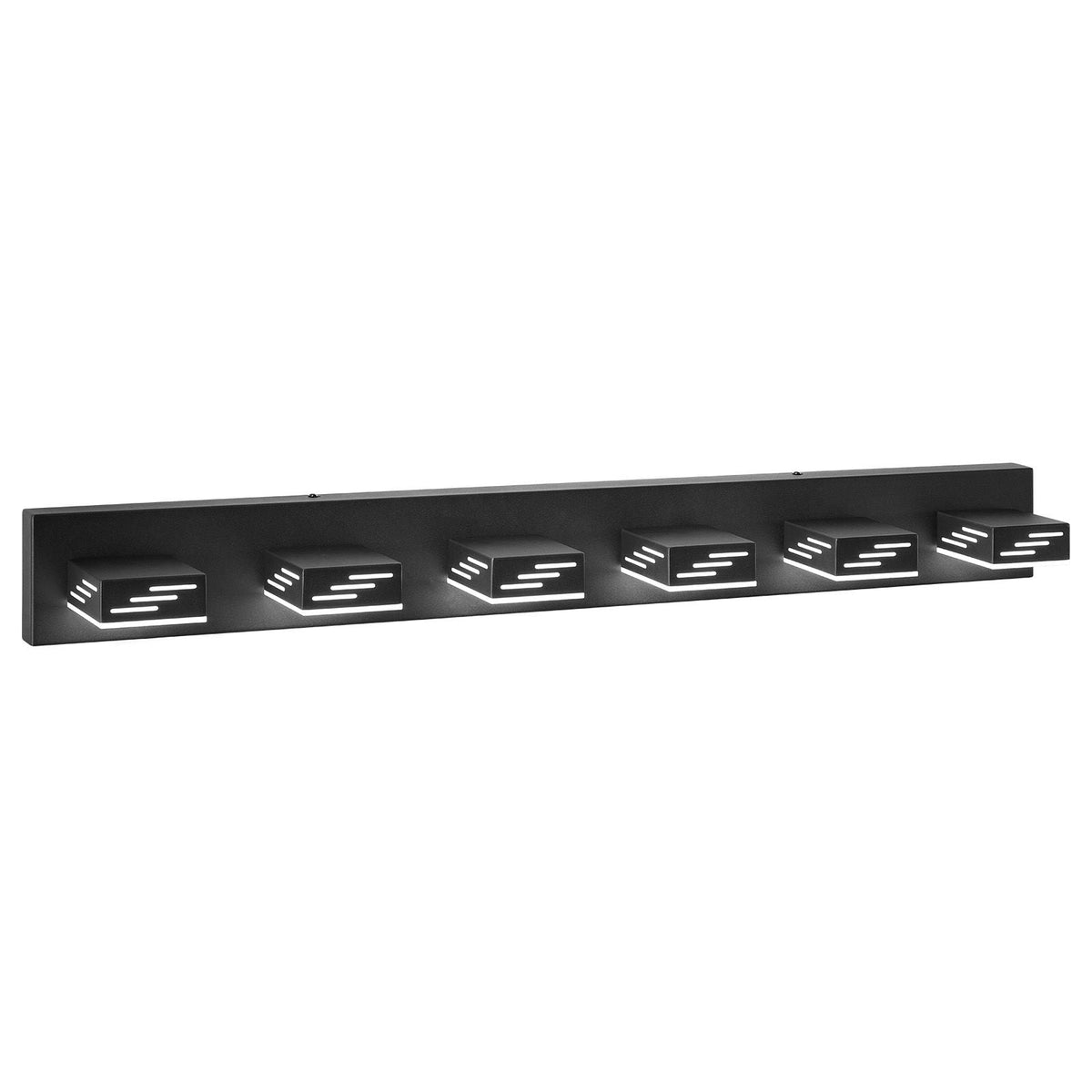 6-Light LED Modern Vanity Light Fixtures, 40.35-Inch, Black Finish Bathroom Wall Lighting Fixture Over Mirror, with IP44 Waterproof, for Bathroom, Living Room, Bedroom, Hallway, Cool White 6000K