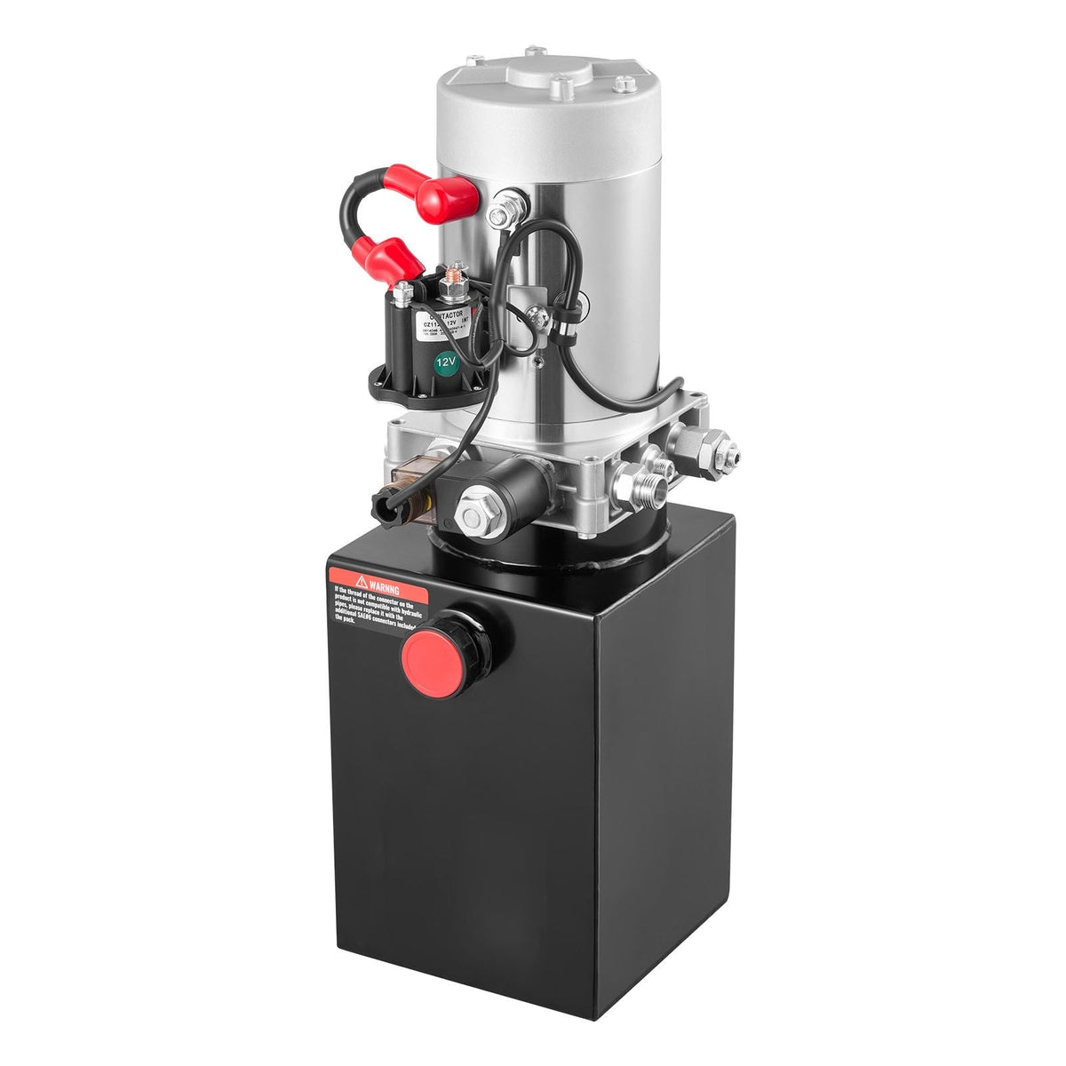 6 Quart Hydraulic Power Unit, Single Acting Dump Trailer Pump, 3200 PSI Max Relief Pressure & 0.91 GPM Flow Rate, DC 12V Hydraulic Pump with Metal Reservoir for Dump Trailer Car Lifting, Black