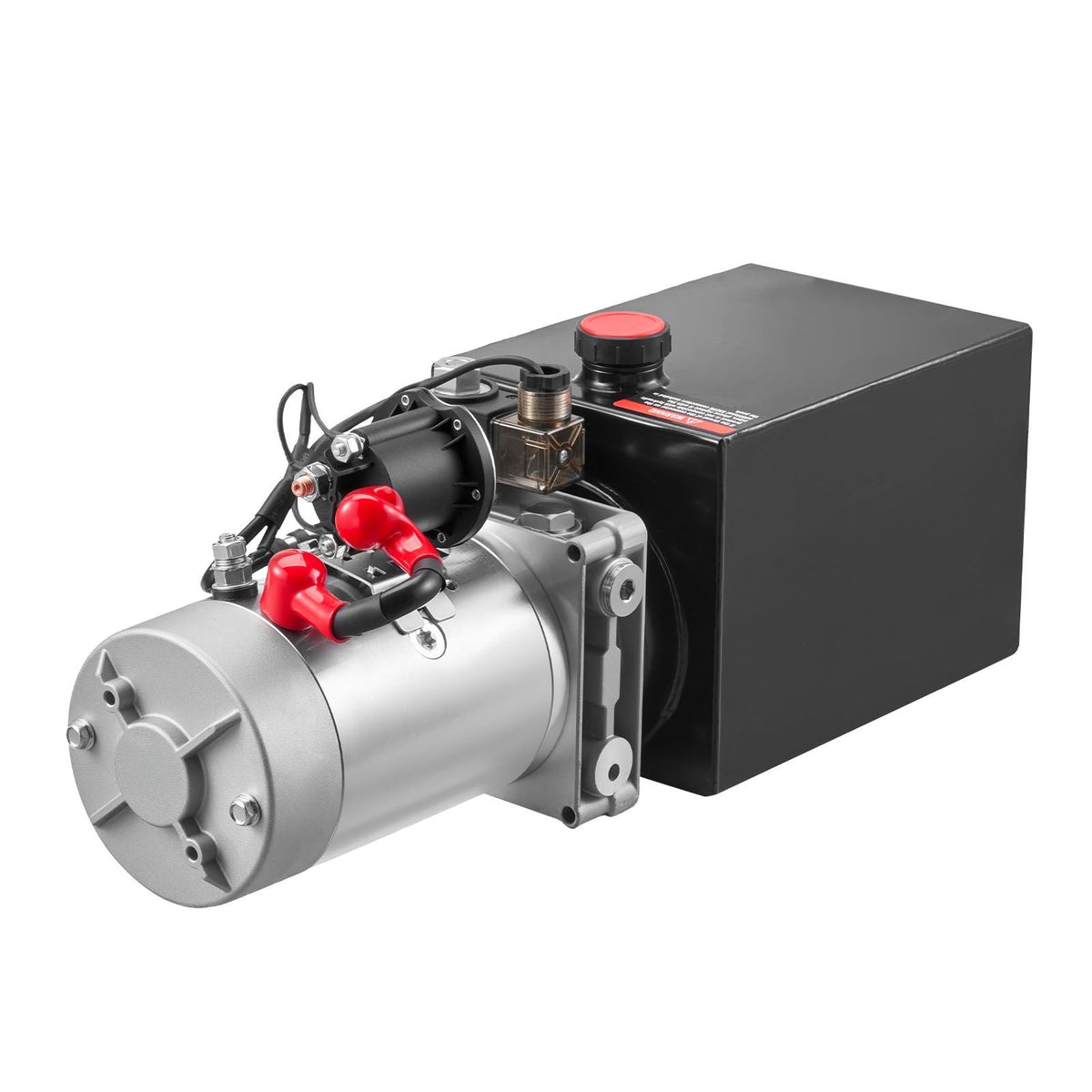 6 Quart Hydraulic Power Unit, Single Acting Dump Trailer Pump, 3200 PSI Max Relief Pressure & 0.91 GPM Flow Rate, DC 12V Hydraulic Pump with Metal Reservoir for Dump Trailer Car Lifting, Black