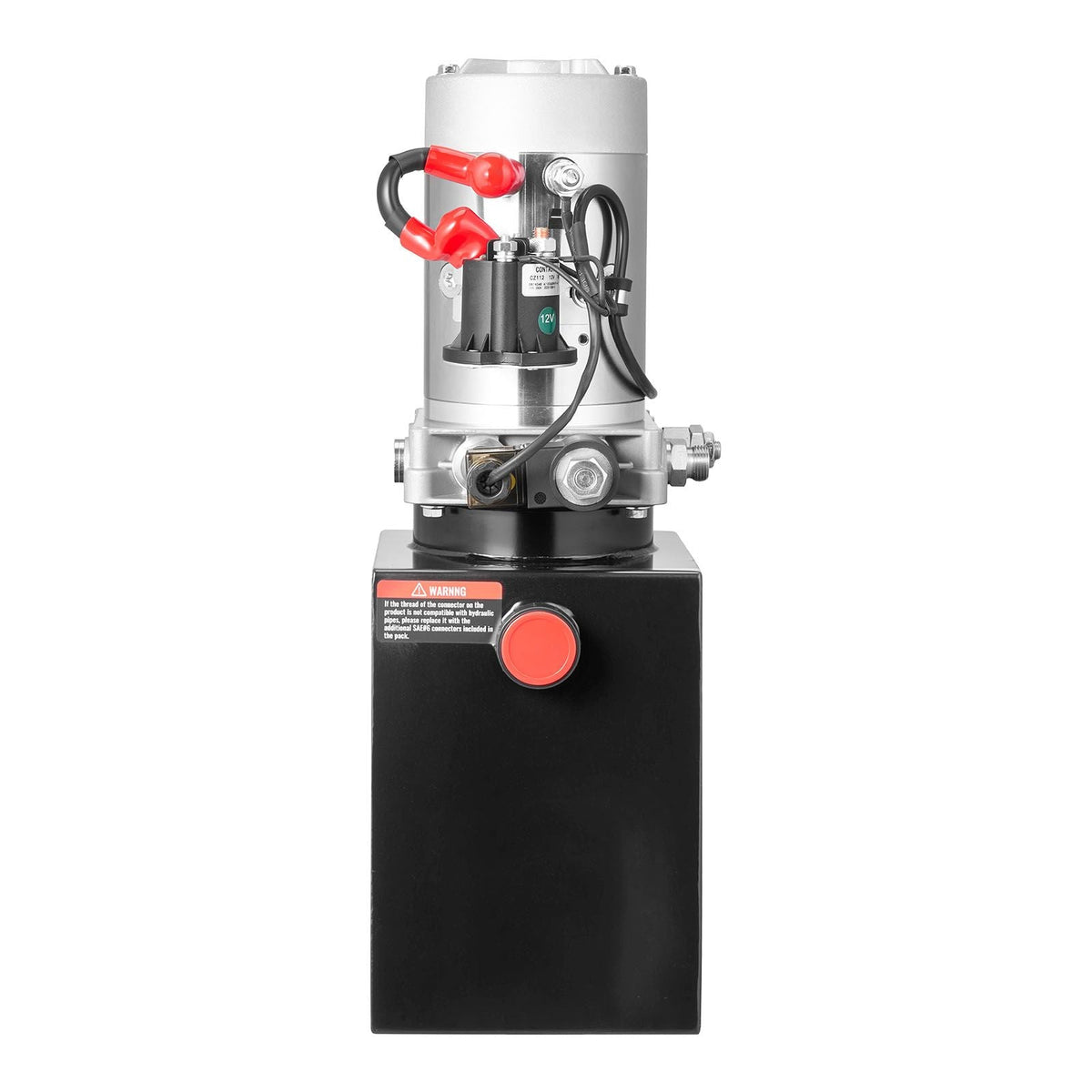 6 Quart Hydraulic Power Unit, Single Acting Dump Trailer Pump, 3200 PSI Max Relief Pressure & 0.91 GPM Flow Rate, DC 12V Hydraulic Pump with Metal Reservoir for Dump Trailer Car Lifting, Black