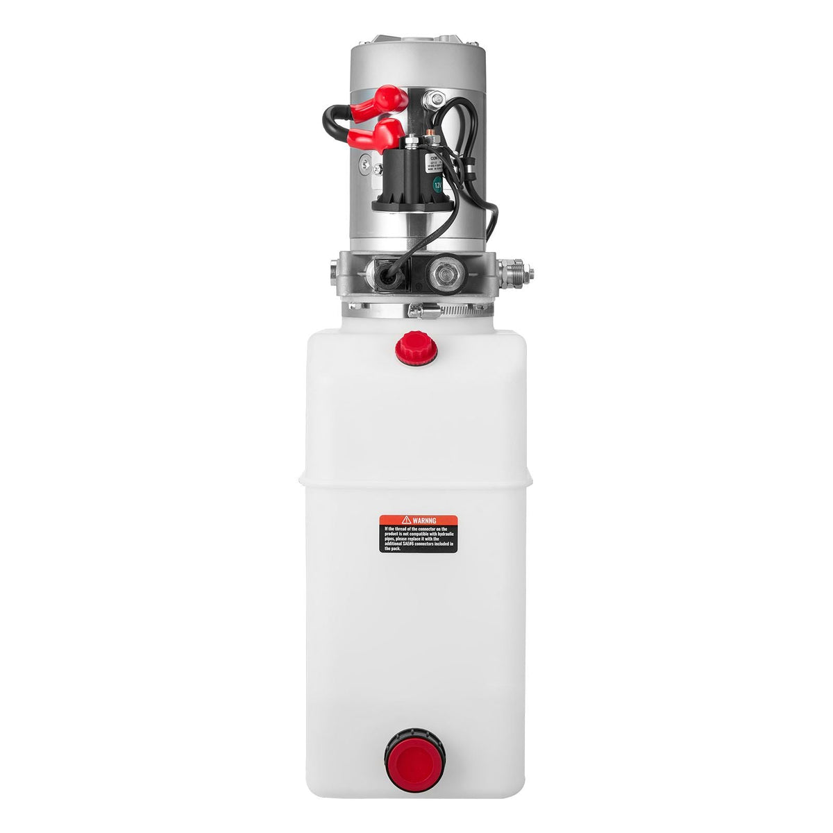 6 Quart Hydraulic Power Unit, Single Acting Dump Trailer Pump, 3200 PSI Max Relief Pressure & 0.91 GPM Flow Rate, DC 12V Hydraulic Pump with Metal Reservoir for Dump Trailer Car Lifting, White